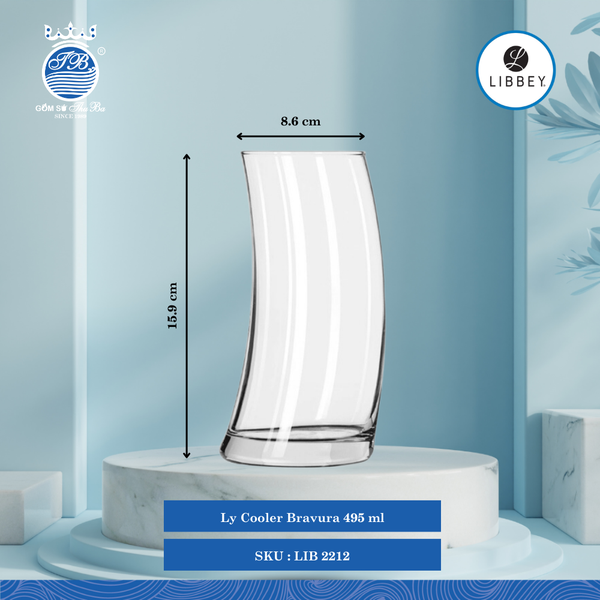 Ly Bravura ØĐáy: 7.7cm ØMiệng: 8.6cm 495ml Cao: 15.9cm 12 Cái/Thùng Libbey Thuỷ tinh US Glassware LIB 2212