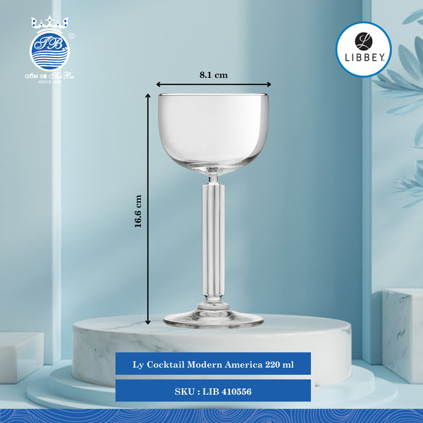Ly Modern America Ø: 8.1cm 220ml Cao: 16.6cm 6 Cái/Thùng Libbey Thuỷ tinh EU Glassware LIB 410556