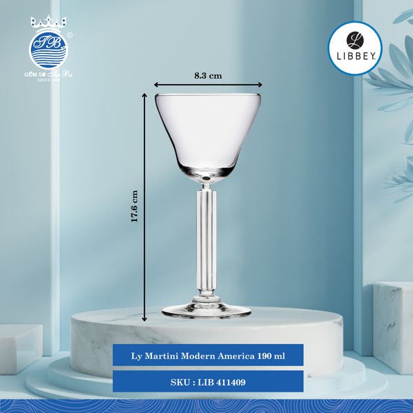 Ly Modern America Ø: 8.3cm 190ml Cao: 17.6cm 6 Cái/Thùng Libbey Thuỷ tinh EU Glassware LIB 411409