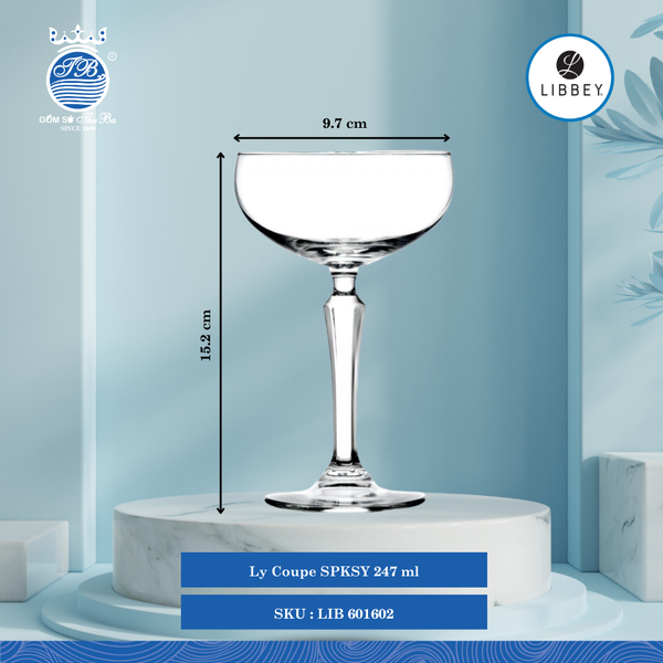 Ly SPKSY Ø: 9.7cm ØĐáy: 7.3cm ØMiệng: 8.6cm 247ml Cao: 15.2cm 12 Cái/Thùng Libbey Thuỷ tinh EU Glassware LIB 601602