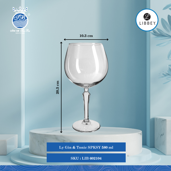 Ly SPKSY Ø: 10.3cm ØĐáy: 7.3cm ØMiệng: 7.3cm 580ml Cao: 20.3cm 12 Cái/Thùng Libbey Thuỷ tinh EU Glassware LIB 602104