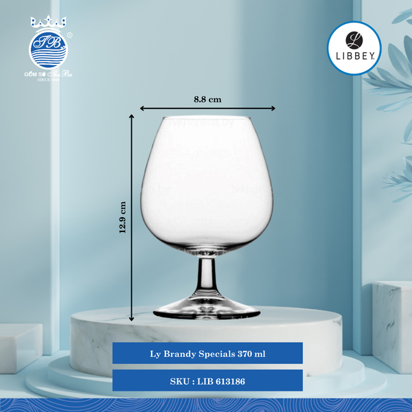 Ly Brandy Ø: 8.8cm 370ml Cao: 12.9cm 1 Cái/Thùng Libbey Thuỷ tinh EU Glassware LIB 613186
