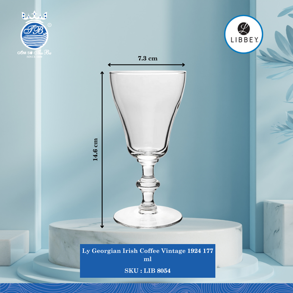 Ly Vintage 1924 ØĐáy: 7cm ØMiệng: 7.3cm 177ml Cao: 14.6cm 36 Cái/Thùng Libbey Thuỷ tinh US Glassware LIB 8054