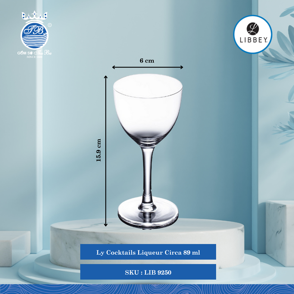 Ly Circa ØĐáy: 5.7cm ØMiệng: 6cm 89ml Cao: 15.9cm 24 Cái/Thùng Libbey Thuỷ tinh US Glassware LIB 9250