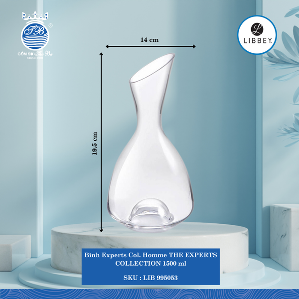Bình THE EXPERTS COLLECTION Ø: 14.8cm ØĐáy: 8.5cm ØMiệng: 7.5cm 1,500ml Cao: 28.4cm 1 Cái/Thùng Libbey Thuỷ tinh EU Pot LIB 995053
