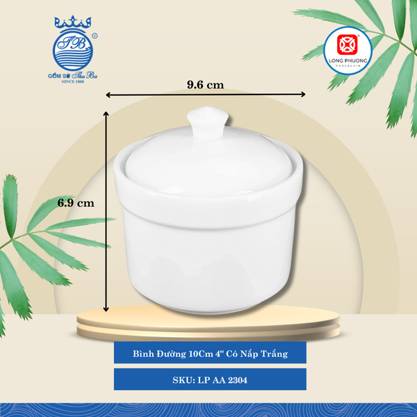 Bình Đường Trắng (Nhiều Size) Long Phương Sứ
