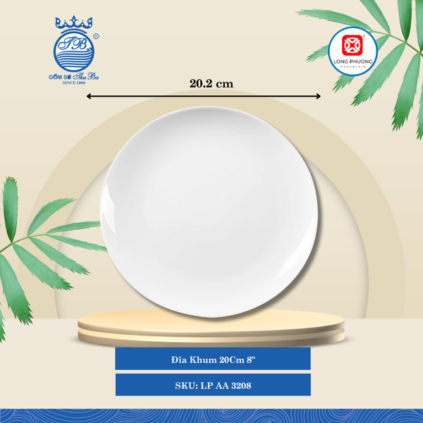 Dĩa Khum Trắng (Nhiều Size) Long Phương Sứ