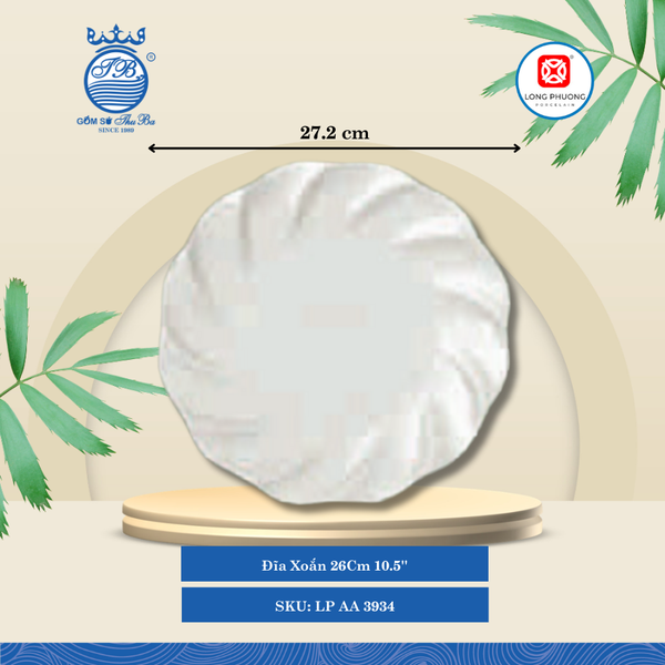 Dĩa Xoắn Trắng (Nhiều Size) Long Phương Sứ