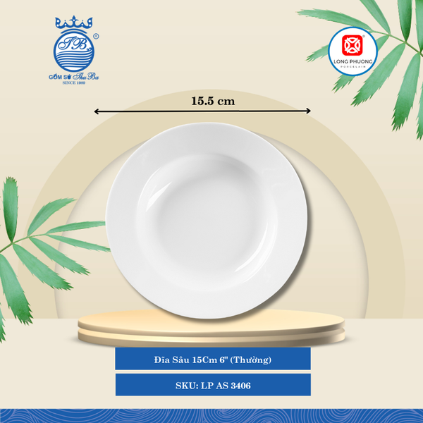 Dĩa Sâu Trắng (Nhiều Size) Long Phương Sứ