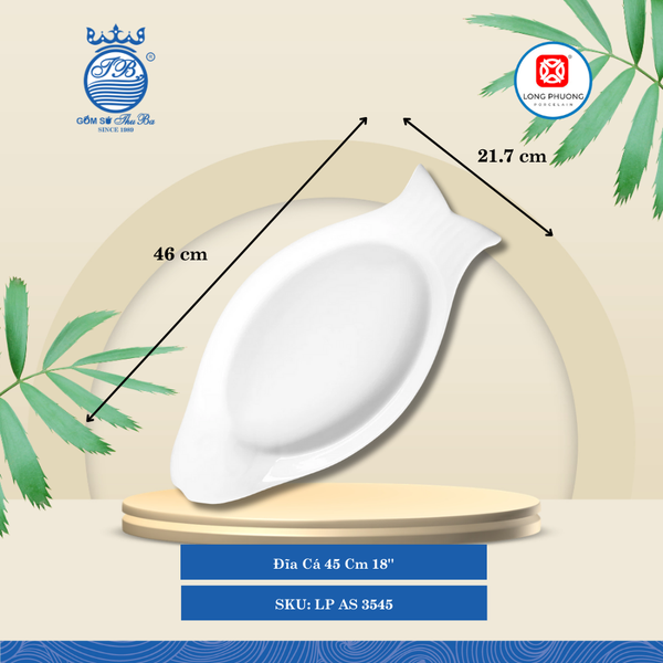 Dĩa Cá Trắng (Nhiều Size) Long Phương Sứ