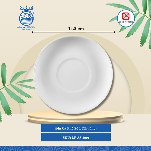 Dĩa Cà Phê Trắng (Nhiều Size) Long Phương Sứ