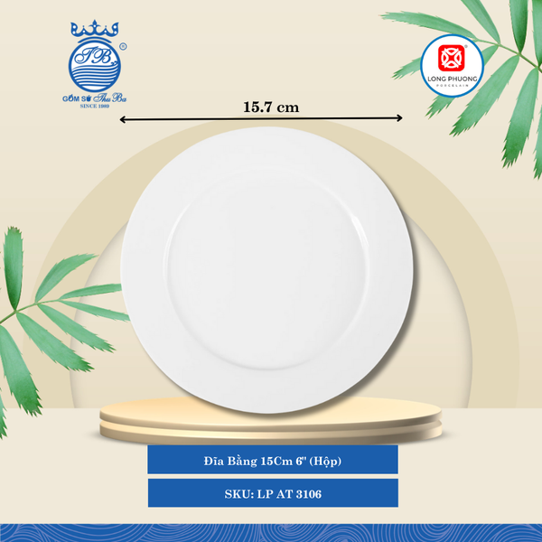 Dĩa Bằng Trắng (Nhiều Size, Nhiều Loại) Long Phương Sứ