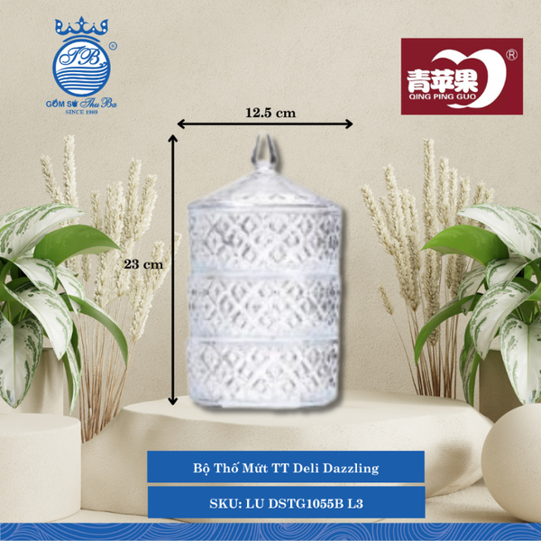 Bộ Thố Mứt TT Deli Dazzling Ø: 12.5cm Cao: 23cm 12 Cái/Thùng LU DSTG1055B L3