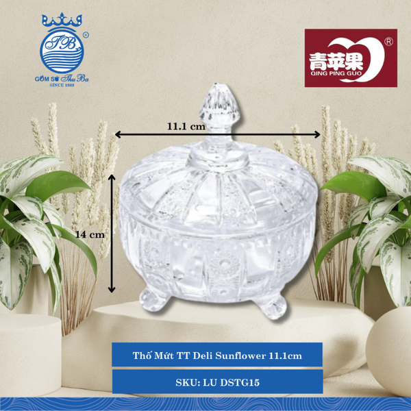 Thố Mứt TT Deli Sunflower 11.1cm Ø: 11.1cm Cao: 14cm 24 Cái/Thùng LU DSTG15