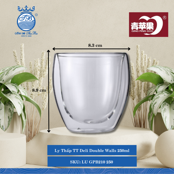 Ly Double Walls (Nhiều Size) DELI Thủy Tinh