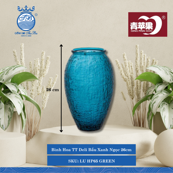 Bình Hoa Bầu 26cm (Nhiều Màu) DELI Thủy Tinh