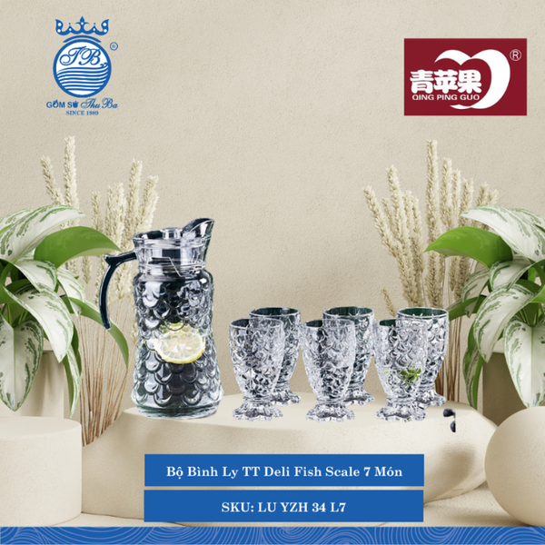 Bộ Bình Ly TT Deli Fish Scale 7 Món 4 Bộ/Thùng LU YZH 34 L7