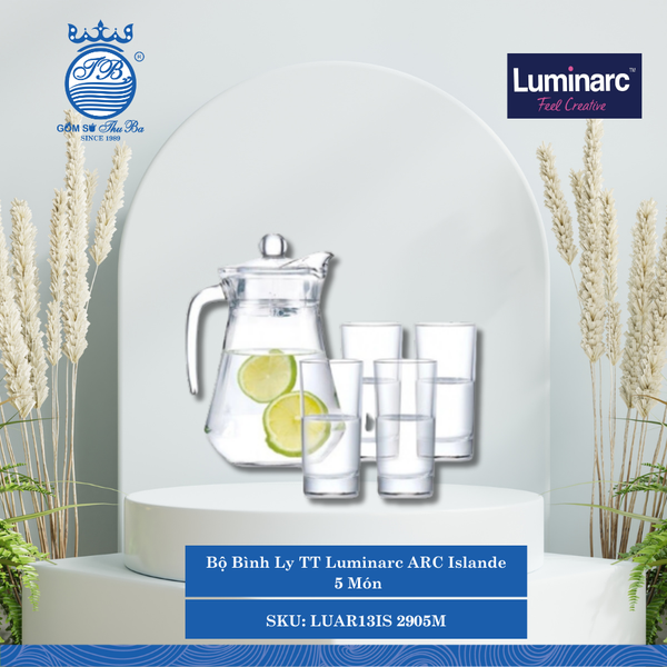 Bộ Bình Ly TT Luminarc ARC Islande 5 Món 4 Bộ/Thùng LUAR13IS 2905M