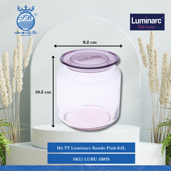 Hủ Rondo Pink (Nhiều Size) Luminarc Thủy Tinh