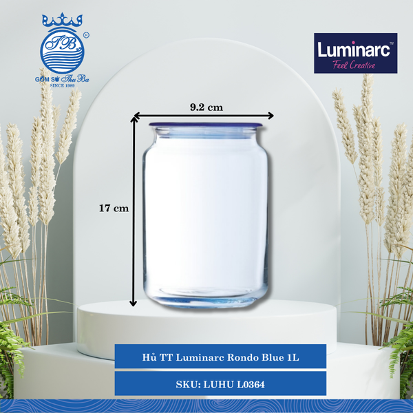 Hủ Rondo Blue (Nhiều Size) Luminarc Thủy Tinh