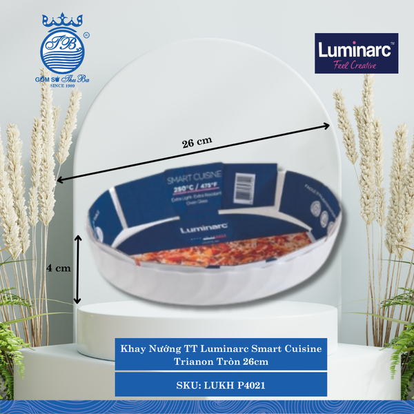 Khay Nướng TT Luminarc Smart Cuisine Trianon Tròn 26cm Ø: 26cm Cao: 4cm 6 Cái/Thùng LUKH P4021