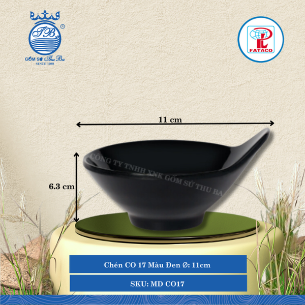 Chén CO 17 Màu Đen Ø: 11cm Cao: 6.3cm Fataco Nhựa MD CO17