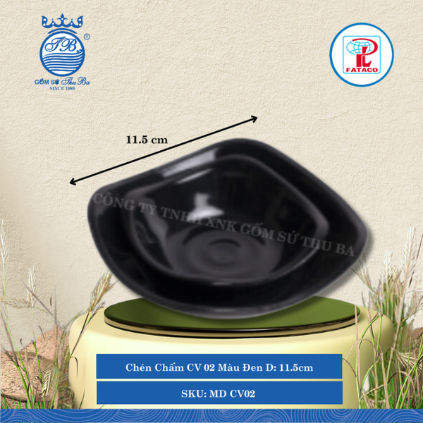 Chén Chấm CV 00, CV 01, CV 02, CV 03 Bộ Màu Đen (Nhiều Size) Fataco Nhựa