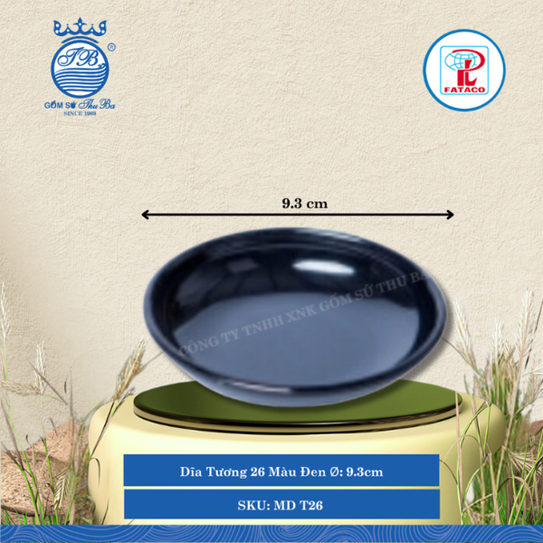 Dĩa Tương 26 Màu Đen Ø: 9.3cm Cao: 1.9cm Fataco Nhựa MD T26