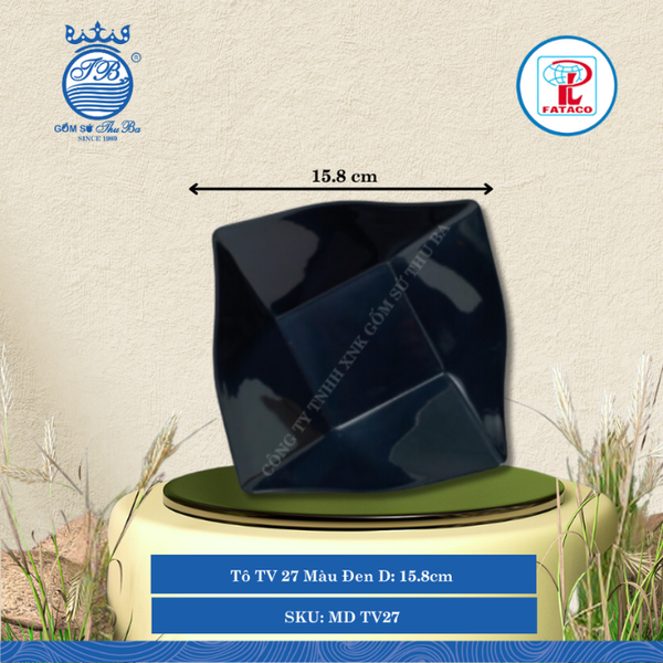TÔ TV 26, TV 27, TV 28, TV 29 Bộ Màu Đen (Nhiều Size) Fataco Nhựa