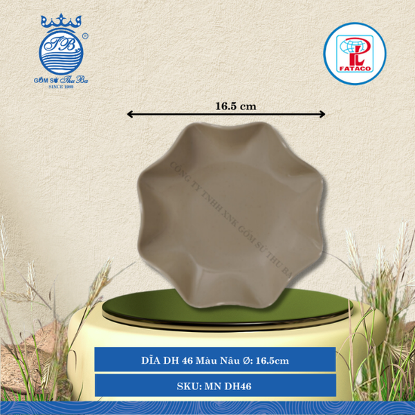 Dĩa Hoa DH 46, DH 47 Bộ Màu Nâu (Nhiều Size) Fataco Nhựa