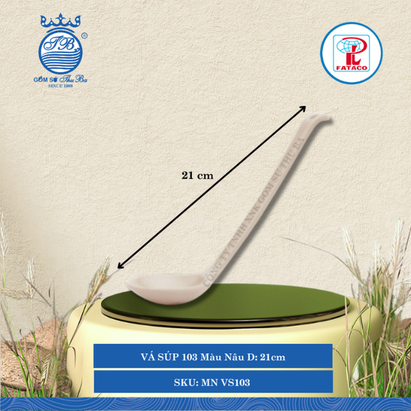 VÁ SÚP 103 Màu Nâu Dài: 21cm Rộng: 6.3cm Fataco Nhựa MN VS103