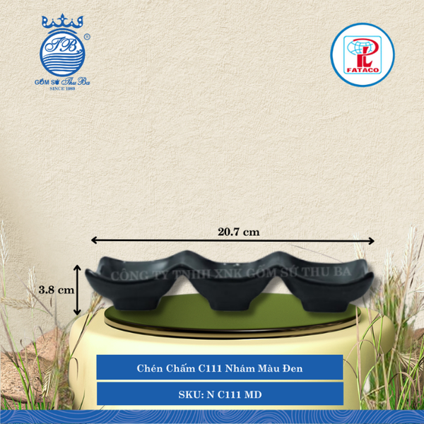 Chén Chấm C 110N, C 111N Nhám Màu Đen (Nhiều Size) Fataco Nhựa