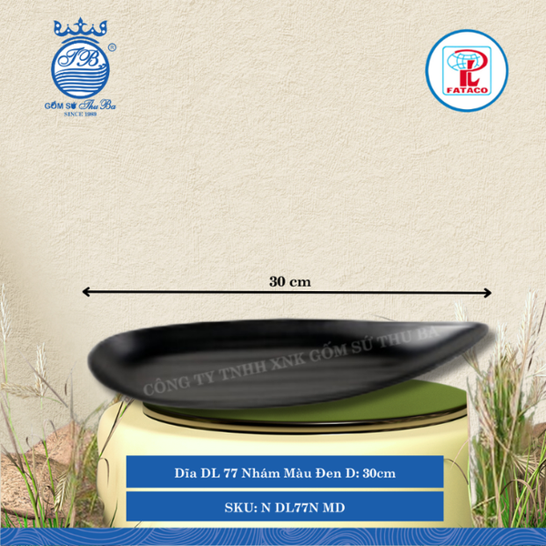 Dĩa DL 77 Nhám Màu Đen Dài: 30cm Rộng: 10cm Cao: 2.3cm Fataco Nhựa N DL77N MD