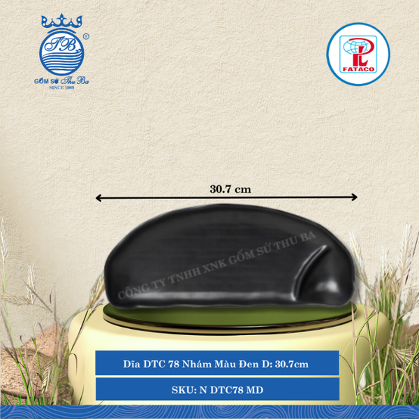 Dĩa DTC 78 Nhám Màu Đen Dài: 30.7cm Rộng: 12.8cm Cao: 2.8cm Fataco Nhựa N DTC78 MD