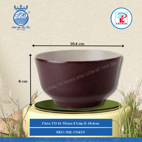 Chén CO 41 Nhám 2 Lớp Ø: 10.4cm Cao: 6cm Fataco Nhựa N2L CO41N