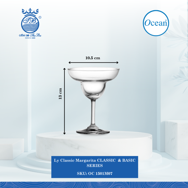 Ly Classic Margarita 200ml Ø: 10.5cm Ø:Đáy: 6.9cm Ø:M 10.5cm 200ml Cao: 13cm 48 Cái/Thùng 6 Cái/Hộp Ocean Thủy Tinh OC 1501M07