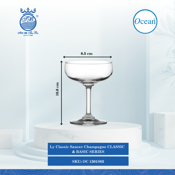 Ly Classic Saucer Champagne Ocean Thủy Tinh