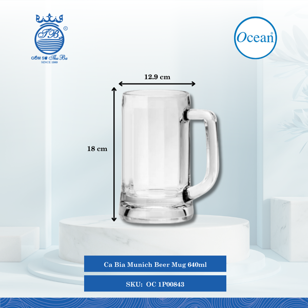 Ca Bia Beer Mug Ocean Thủy Tinh