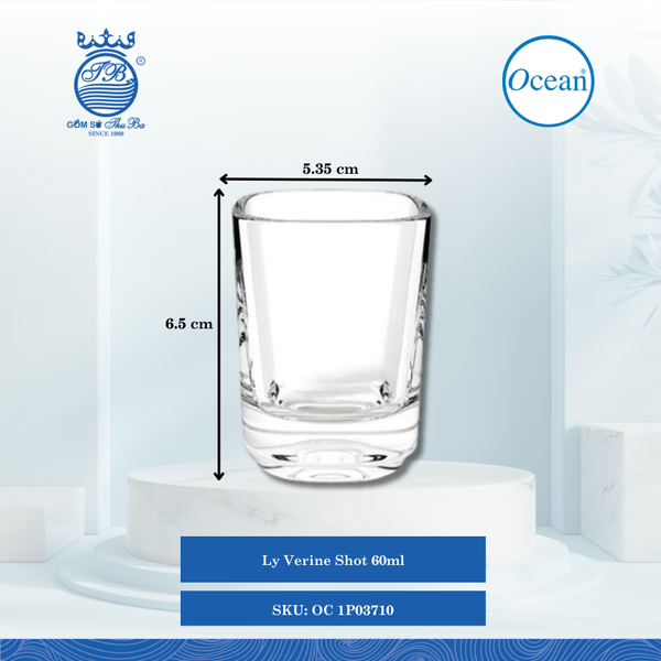 Ly Verrine Shot Glass Ø: 5.35cm Ø:Đáy: 4cm Ø:M 5.35cm 60ml Cao: 6.5cm 72 Cái/Thùng 12 Cái/Hộp Ocean Thủy Tinh OC 1P03710
