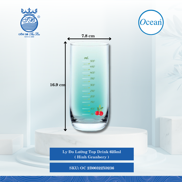 Ly Đo Lường Top Drink Ocean Thủy Tinh