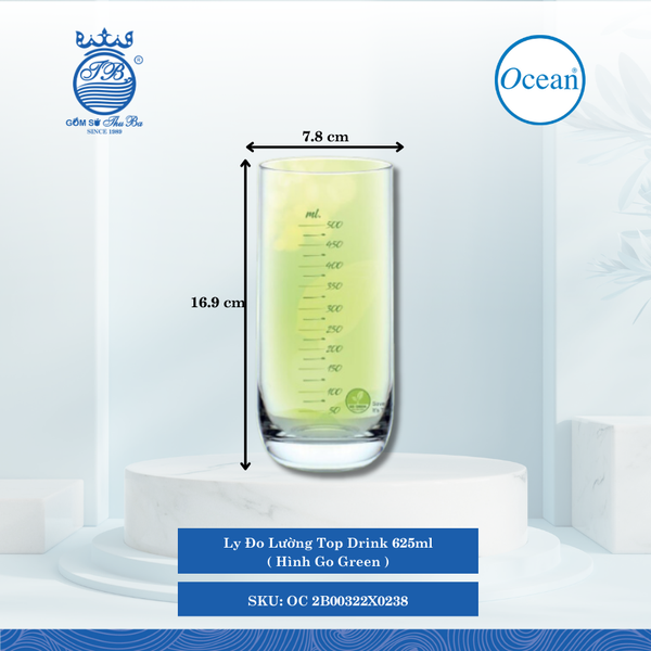Ly Đo Lường Top Drink Ocean Thủy Tinh