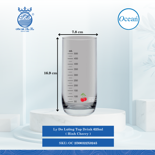 Ly Đo Lường Top Drink Ocean Thủy Tinh