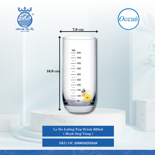 Ly Đo Lường Top Drink Ocean Thủy Tinh