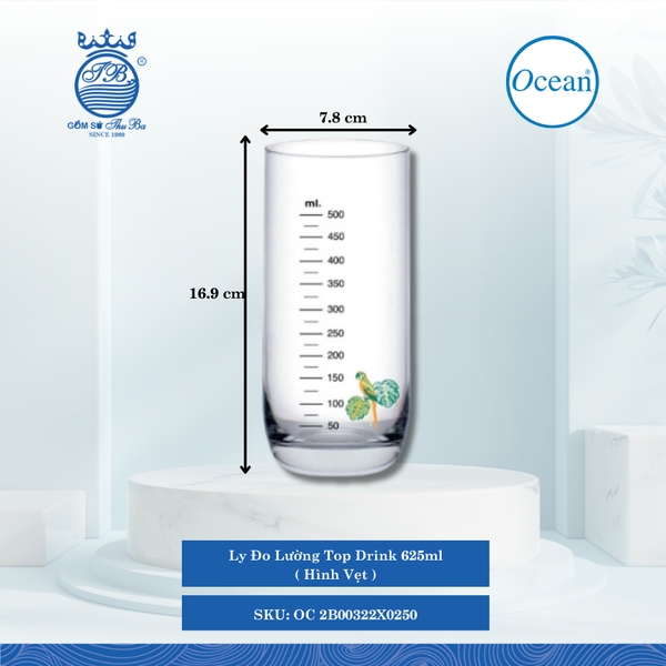 Ly Đo Lường Top Drink Ocean Thủy Tinh