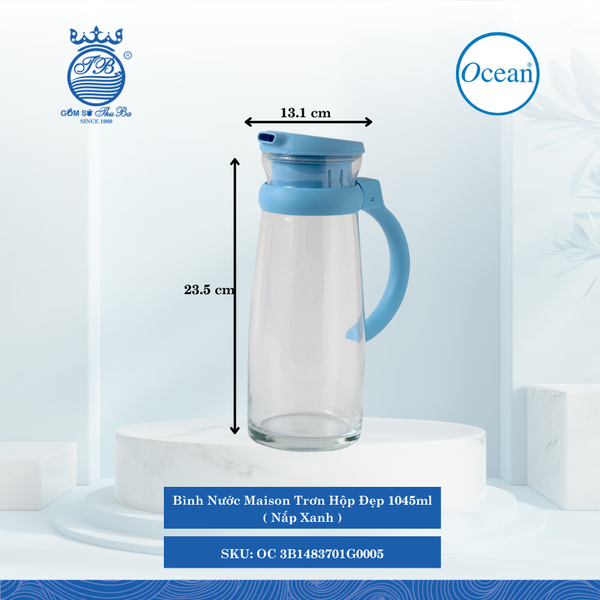 Bình Nước Maison Trơn Hộp Đẹp Ocean Thủy Tinh