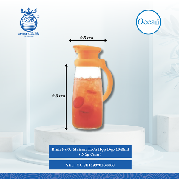 Bình Nước Maison Trơn Hộp Đẹp Ocean Thủy Tinh