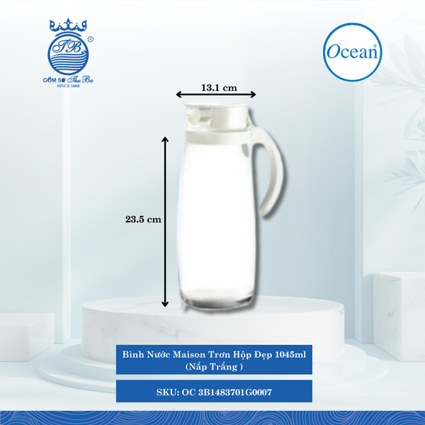 Bình Nước Maison Trơn Hộp Đẹp Ocean Thủy Tinh