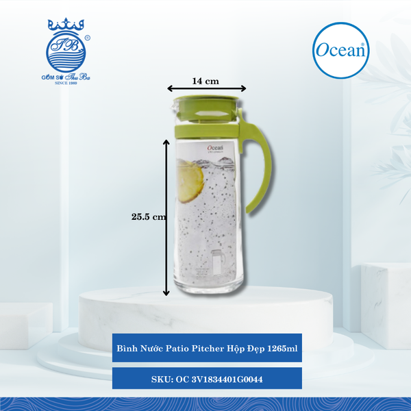Bình Nước Patio Pitcher Hộp Đẹp Ocean Thủy Tinh