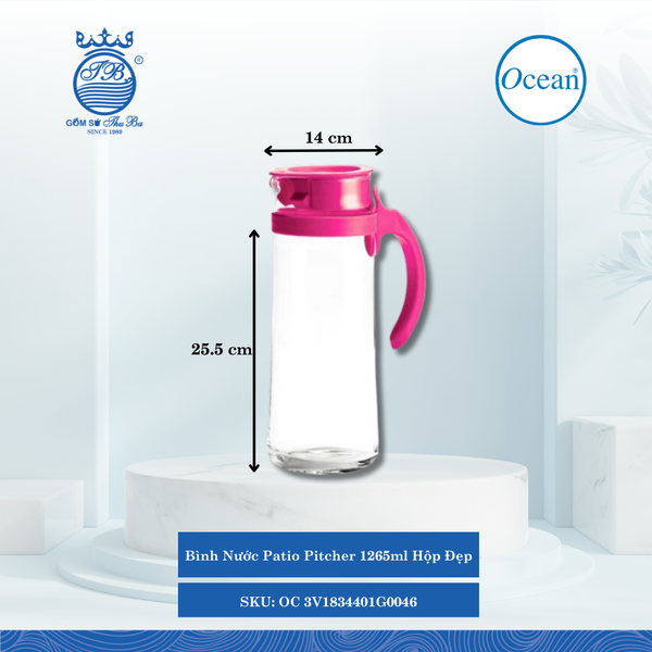 Bình Nước Patio Pitcher Hộp Đẹp Ocean Thủy Tinh