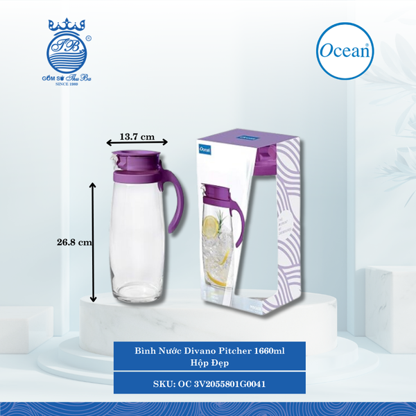 Bình Nước Divano Pitcher Hộp Đẹp Ocean Thủy Tinh